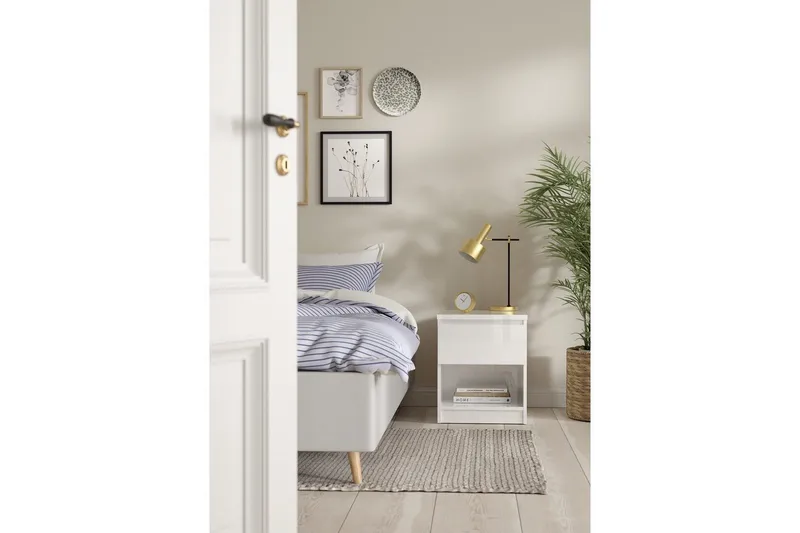 Salomns Sängbord 40,4 cm - Vit - Products - Möbler - Bord & matgrupp - Avlastningsbord & sidobord - Sängbord & nattduksbord