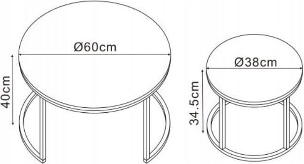 Satsbord Ø38/60 cm - Vit marmoreffekt / guld - Vit marmor/guld - Products - Möbler - Bord & matgrupp - Avlastningsbord & sidobord - Satsbord