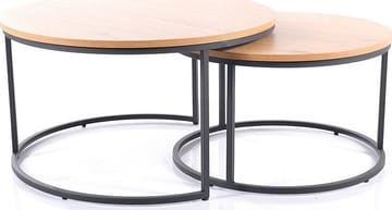 Satsbord ek/svart Ø80/60 cm - Atlanta - Ek/svart - Products - Möbler - Bord & matgrupp - Avlastningsbord & sidobord - Satsbord