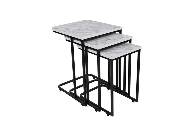 Nagako Satsbord Vit/Svart - Hanah Home - Products - Möbler - Bord & matgrupp - Avlastningsbord & sidobord - Satsbord
