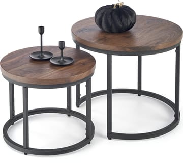 Satsbord valnöt/svart Ø43/53 cm - Tore - Valnöt/svart - Products - Möbler - Bord & matgrupp - Avlastningsbord & sidobord - Satsbord