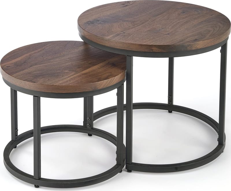 Satsbord valnöt/svart Ø43/53 cm - Tore - Valnöt/svart - Products - Möbler - Bord & matgrupp - Avlastningsbord & sidobord - Satsbord