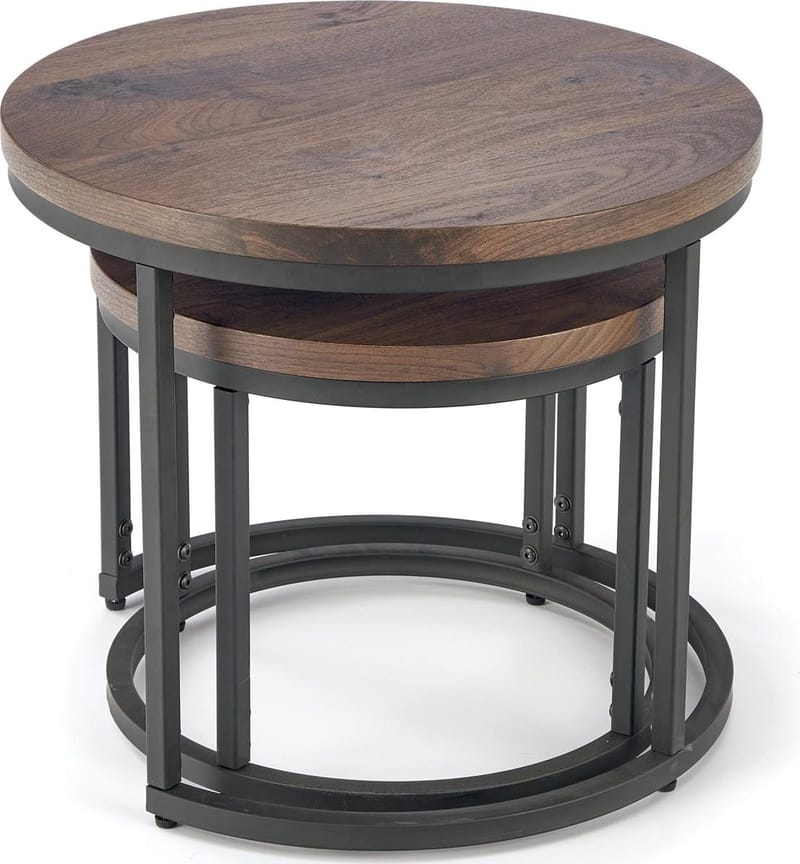 Satsbord valnöt/svart Ø43/53 cm - Tore - Valnöt/svart - Products - Möbler - Bord & matgrupp - Avlastningsbord & sidobord - Satsbord