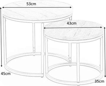 Satsbord valnöt/svart Ø43/53 cm - Tore - Valnöt/svart - Products - Möbler - Bord & matgrupp - Avlastningsbord & sidobord - Satsbord