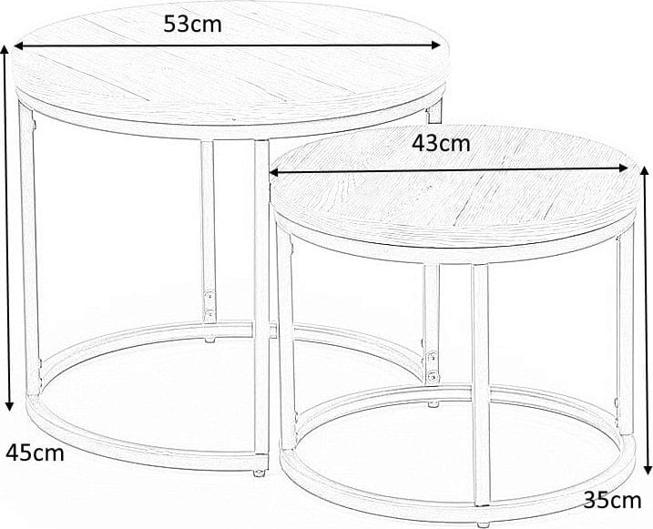 Satsbord valnöt/svart Ø43/53 cm - Tore - Valnöt/svart - Products - Möbler - Bord & matgrupp - Avlastningsbord & sidobord - Satsbord