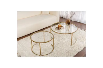 Soffbordset Rikiya Guld Transparent - Products - Möbler - Bord & matgrupp - Avlastningsbord & sidobord - Satsbord