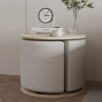 Torven Set med sidobord 43x47x43 cm - Travertin - Products - Möbler - Bord & matgrupp - Avlastningsbord & sidobord - Brickbord & småbord