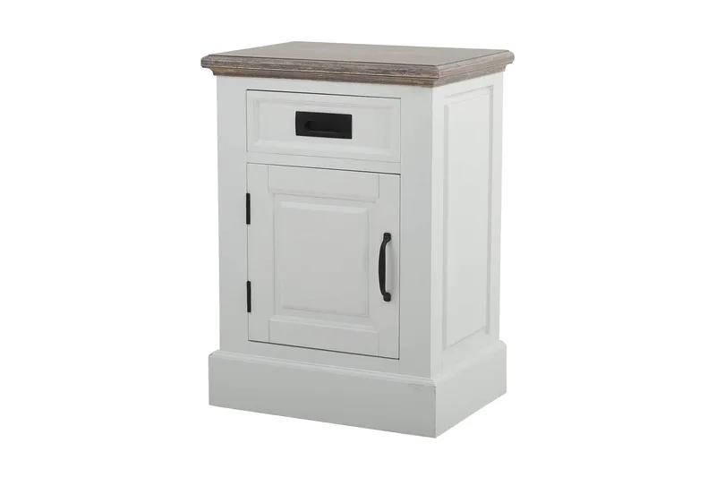 Verdell Sängbord 46 med Förvaring Låda + Skåp - Vit - Products - Möbler - Bord & matgrupp - Avlastningsbord & sidobord - Sängbord & nattduksbord