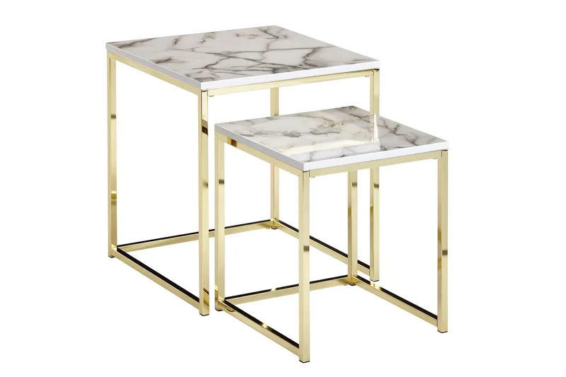 Willowdale Satsbord 45 cm, Vit/Grå/Guld