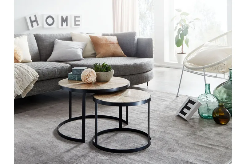 Willowdale Satsbord 60 cm Runt - Mörkgrå/Svart - Products - Möbler - Bord & matgrupp - Avlastningsbord & sidobord - Satsbord