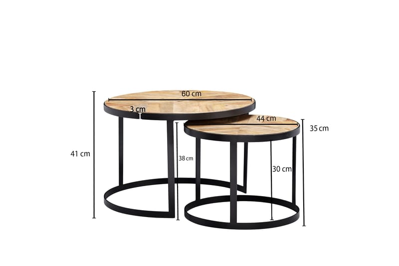 Willowdale Satsbord 60 cm Runt - Natur/Svart - Products - Möbler - Bord & matgrupp - Avlastningsbord & sidobord - Satsbord