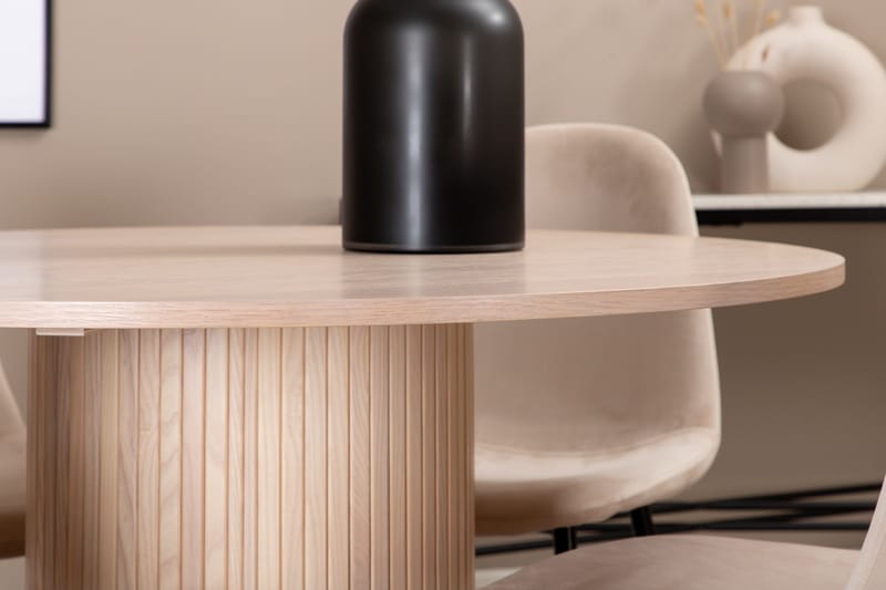 Biana Matgrupp 100 cm Rund inkl 4 Pontus Stolar - Beige/Svart - Products - Möbler - Bord & matgrupp - Matgrupp