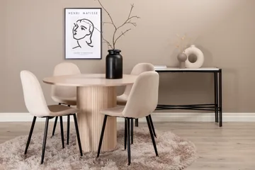 Biana Matgrupp 100 cm Rund inkl 4 Pontus Stolar - Beige/Svart - Products - Möbler - Bord & matgrupp - Matgrupp