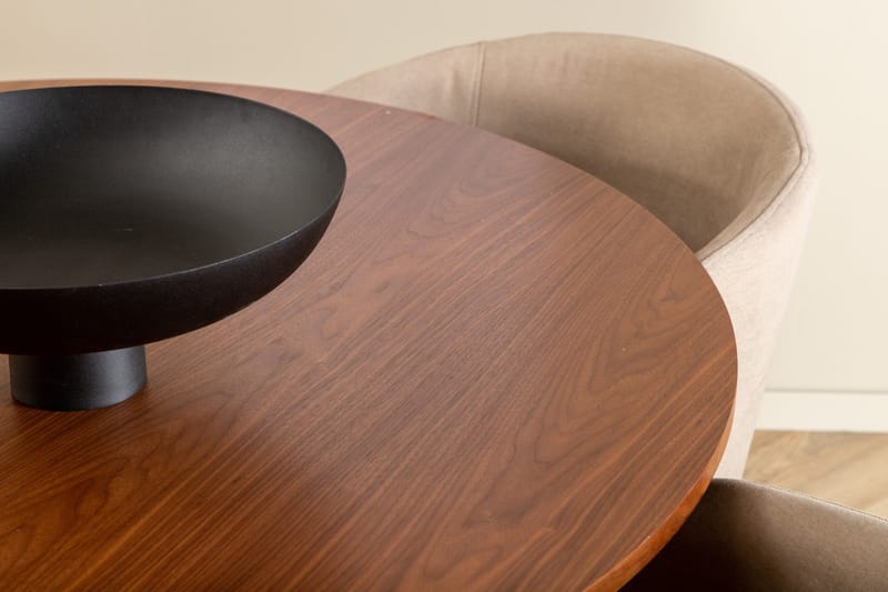 Bianca Matgrupp 110 cm Rund med 4 Berit stolar - Beige - Products - Möbler - Bord & matgrupp - Matgrupp