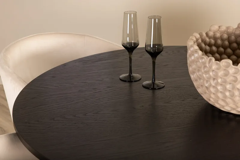 Bianca Matgrupp 110 cm Rund med 4 Berit stolar - Beige - Products - Möbler - Bord & matgrupp - Matgrupp