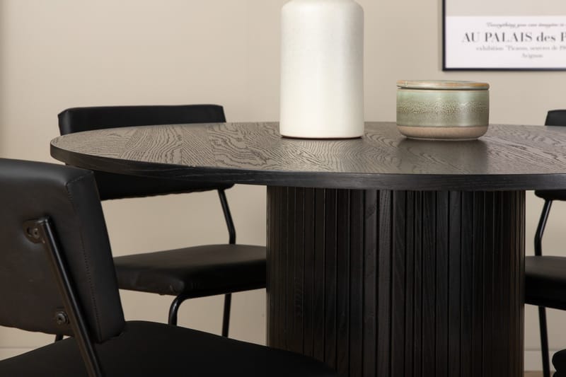 Bianca Matgrupp 110 cm Rund med 4 Kenth Stolar - Svart - Products - Möbler - Bord & matgrupp - Matgrupp