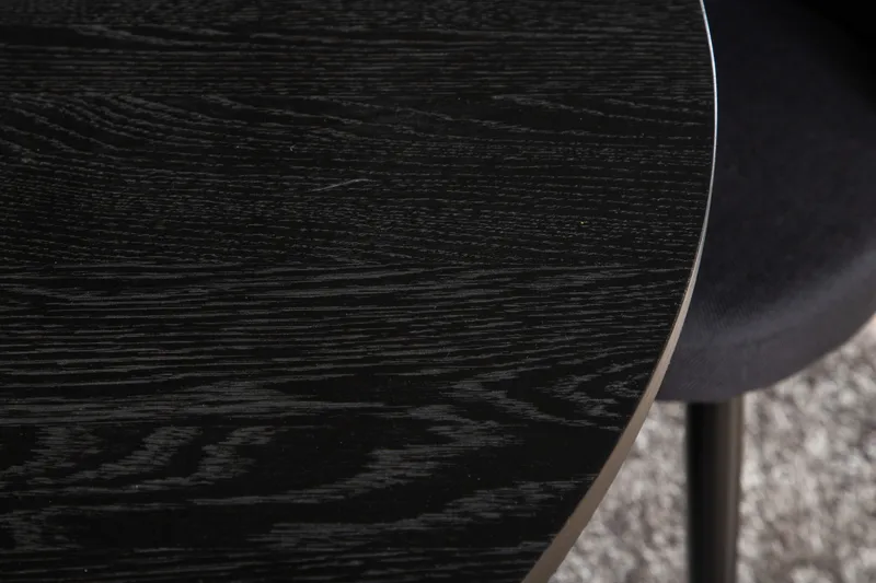 Bianca Matgrupp 110 cm Rund med 4 Velvet stolar - Svart - Products - Möbler - Bord & matgrupp - Matgrupp