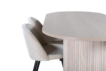 Bianca Matgrupp 200 cm Oval med 4 Velvet stolar - Svart - Products - Möbler - Bord & matgrupp - Matgrupp