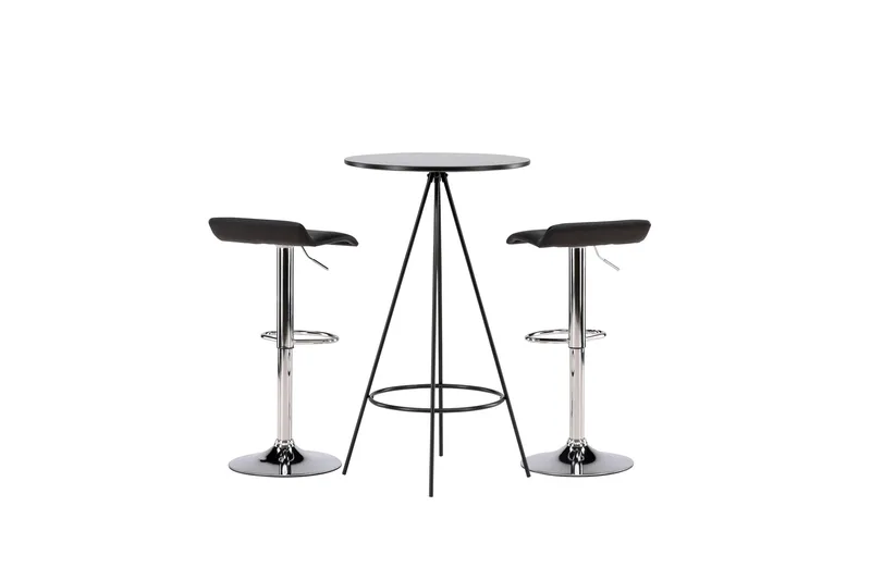 Bistro Matgrupp 60 cm Rund med 2 Jonna stolar - Svart - Products - Möbler - Bord & matgrupp - Matgrupp