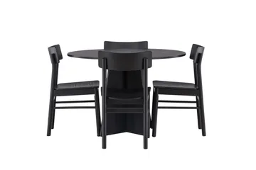 Bootcut Matgrupp + 4 stolar Rund - Svart - Products - Möbler - Bord & matgrupp - Matgrupp