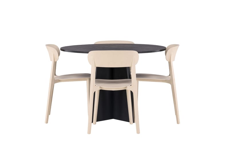 Bootcut Matgrupp 110 cm Rund med 4 Åstol stolar - Beige - Products - Möbler - Bord & matgrupp - Matgrupp