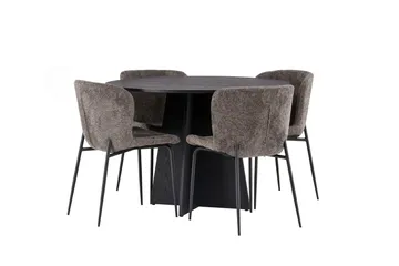 Bootcut Matgrupp 110 cm Rund med 4 Modesto stolar - Beige - Products - Möbler - Bord & matgrupp - Matgrupp