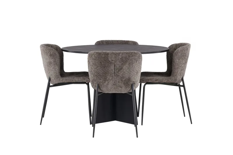 Bootcut Matgrupp 110 cm Rund med 4 Modesto stolar - Beige - Products - Möbler - Bord & matgrupp - Matgrupp