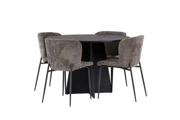 Bootcut Matgrupp 110 cm Rund med 4 Modesto stolar - Beige - Products - Möbler - Bord & matgrupp - Matgrupp