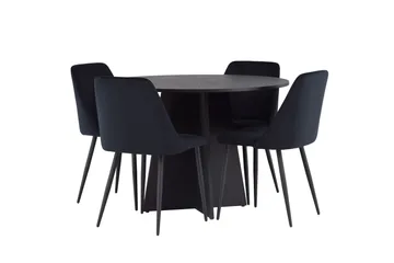 Bootcut Matgrupp 110 cm Rund med 4 Night stolar - Svart - Products - Möbler - Bord & matgrupp - Matgrupp