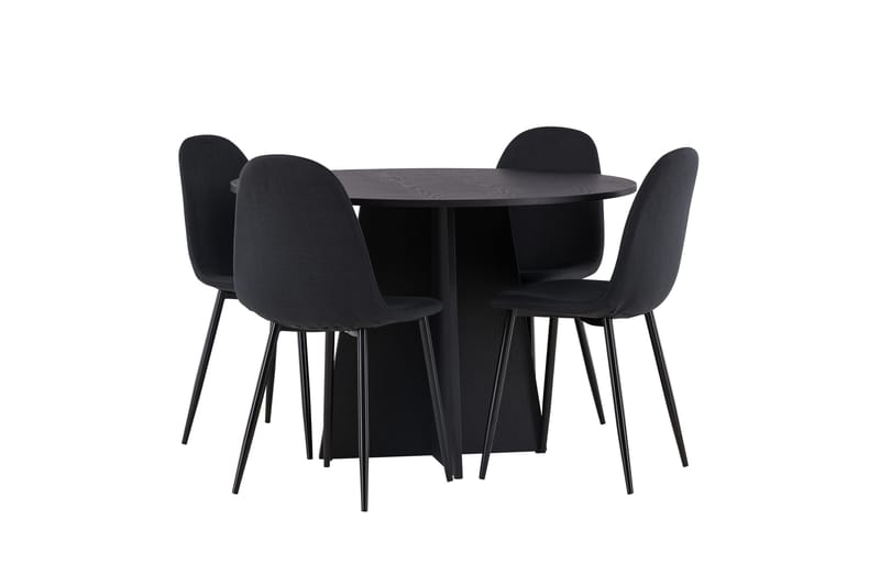 Bootcut Matgrupp 110 cm Rund med 4 Polar stolar - Svart - Products - Möbler - Bord & matgrupp - Matgrupp