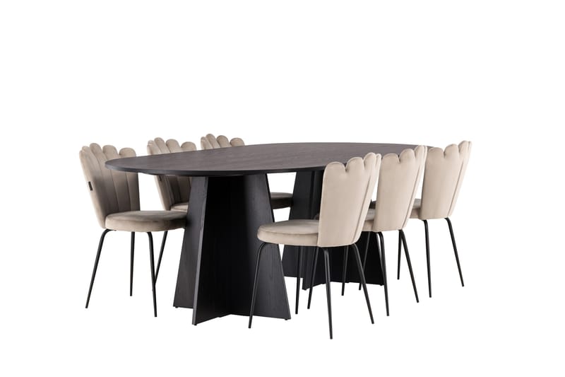 Bootcut Matgrupp 230 cm Oval med 6 Limhamn stolar - Beige - Products - Möbler - Bord & matgrupp - Matgrupp