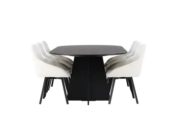 Bootcut Matgrupp 230 cm Oval med 6 Rosie stolar - Beige - Products - Möbler - Bord & matgrupp - Matgrupp