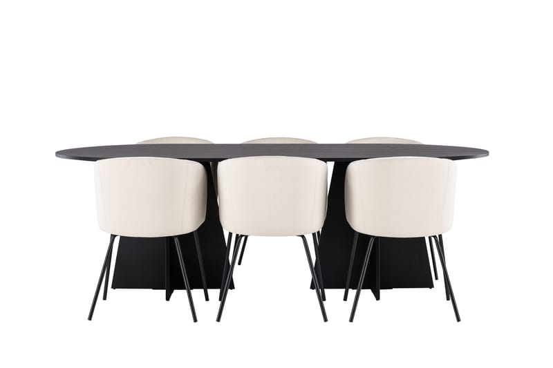 Bootcut Matgrupp 230 cm Rektangulär med 6 Berit stolar - Beige - Products - Möbler - Bord & matgrupp - Matgrupp