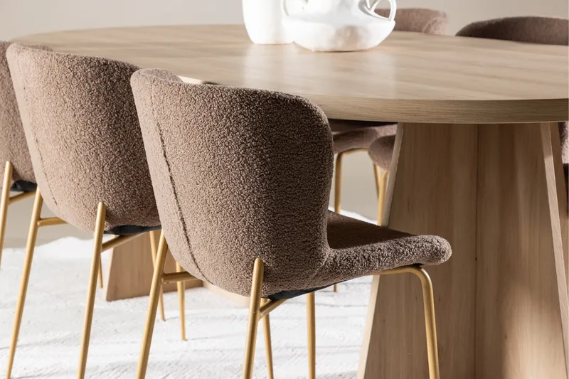 Bootcut Matgrupp 230 cm Rektangulär med 6 Modesto stolar - Whitewash/Brun - Products - Möbler - Bord & matgrupp - Matgrupp