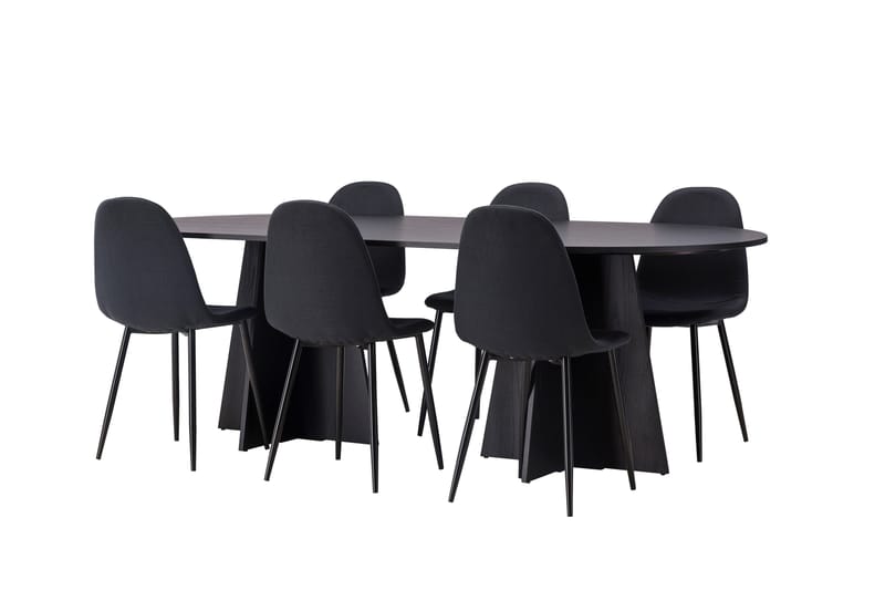 Bootcut Matgrupp 230 cm Rektangulär med 6 Polar stolar - Svart - Products - Möbler - Bord & matgrupp - Matgrupp