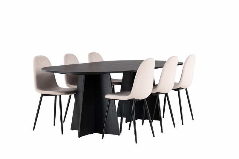 Bootcut Matgrupp 230 cm Rektangulär med 6 Polar stolar - Beige - Products - Möbler - Bord & matgrupp - Matgrupp