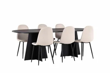 Bootcut Matgrupp 230 cm Rektangulär med 6 Polar stolar - Beige - Products - Möbler - Bord & matgrupp - Matgrupp