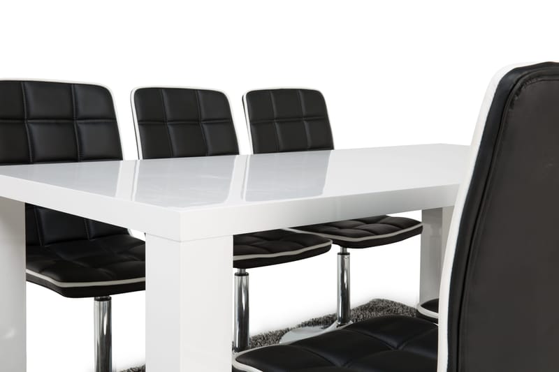 Cibus Matgrupp med 6 st Frida Stolar - Vit/Svart - Products - Möbler - Bord & matgrupp - Matgrupp