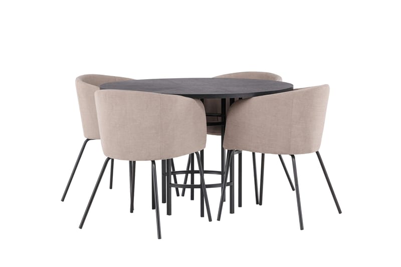 Copenhagen Matgrupp 115 cm Rund med 4 Berit stolar - Beige - Products - Möbler - Bord & matgrupp - Matgrupp
