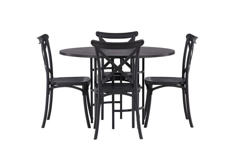 Copenhagen Matgrupp 115 cm Rund med 4 Crosett stolar - Svart - Products - Möbler - Bord & matgrupp - Matgrupp