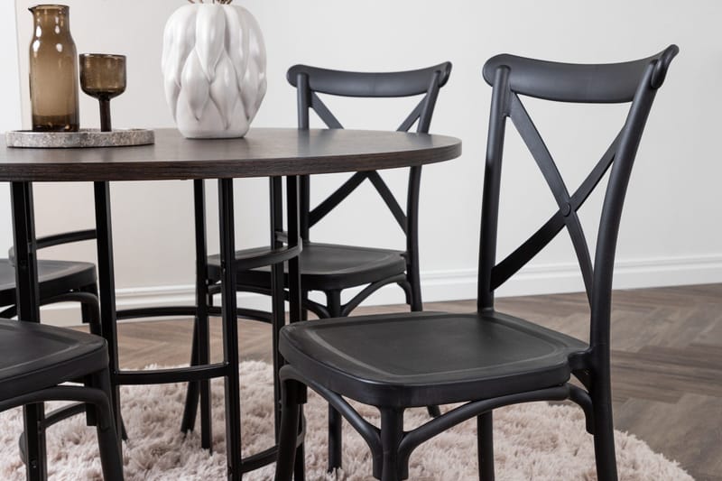 Copenhagen Matgrupp 115 cm Rund med 4 Crosett stolar - Svart - Products - Möbler - Bord & matgrupp - Matgrupp