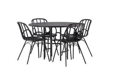 Copenhagen Matgrupp 115 cm Rund med 4 Dyrön stolar - Svart - Products - Möbler - Bord & matgrupp - Matgrupp