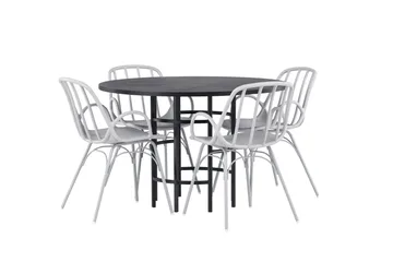 Copenhagen Matgrupp 115 cm Rund med 4 Dyrön stolar - Svart - Products - Möbler - Bord & matgrupp - Matgrupp