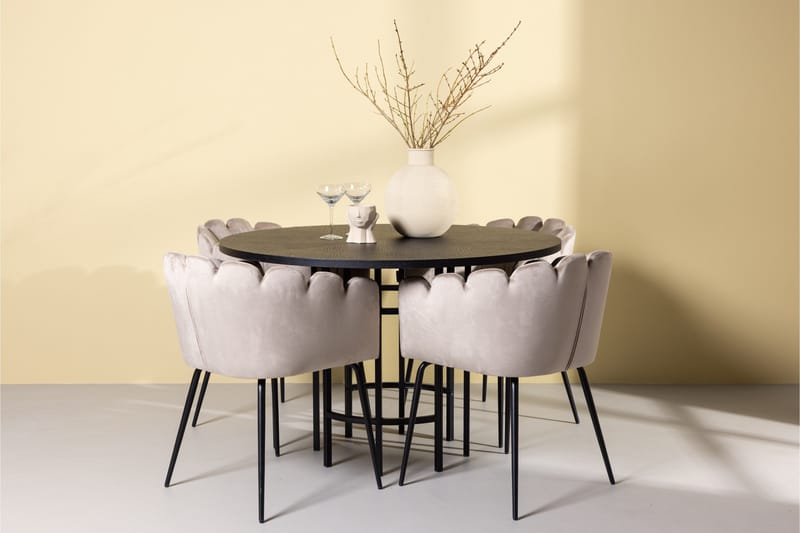Copenhagen Matgrupp 115 cm Rund med 4 Limhamn stolar - Beige - Products - Möbler - Bord & matgrupp - Matgrupp