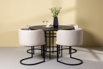 Copenhagen Matgrupp 115 cm Rund med 4 Simrishman stolar - Beige - Products - Möbler - Bord & matgrupp - Matgrupp