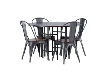 Copenhagen Matgrupp 115 cm Rund med 4 Tempe stolar - Mocca - Products - Möbler - Bord & matgrupp - Matgrupp