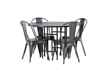 Copenhagen Matgrupp 115 cm Rund med 4 Tempe stolar - Mocca - Products - Möbler - Bord & matgrupp - Matgrupp