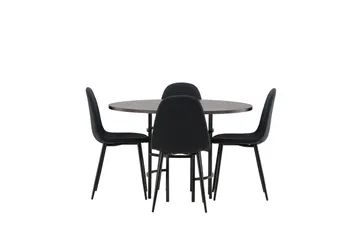 Copenhagen Matgrupp 115 cm Rund med 4 Polar stolar - Svart - Products - Möbler - Bord & matgrupp - Matgrupp
