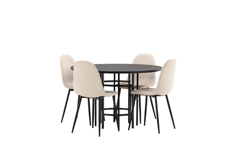 Copenhagen Matgrupp 115 cm Rund med 4 Polar stolar - Beige - Products - Möbler - Bord & matgrupp - Matgrupp