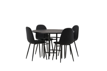 Copenhagen Matgrupp 115 cm Rund med 4 Polar stolar - Svart - Products - Möbler - Bord & matgrupp - Matgrupp